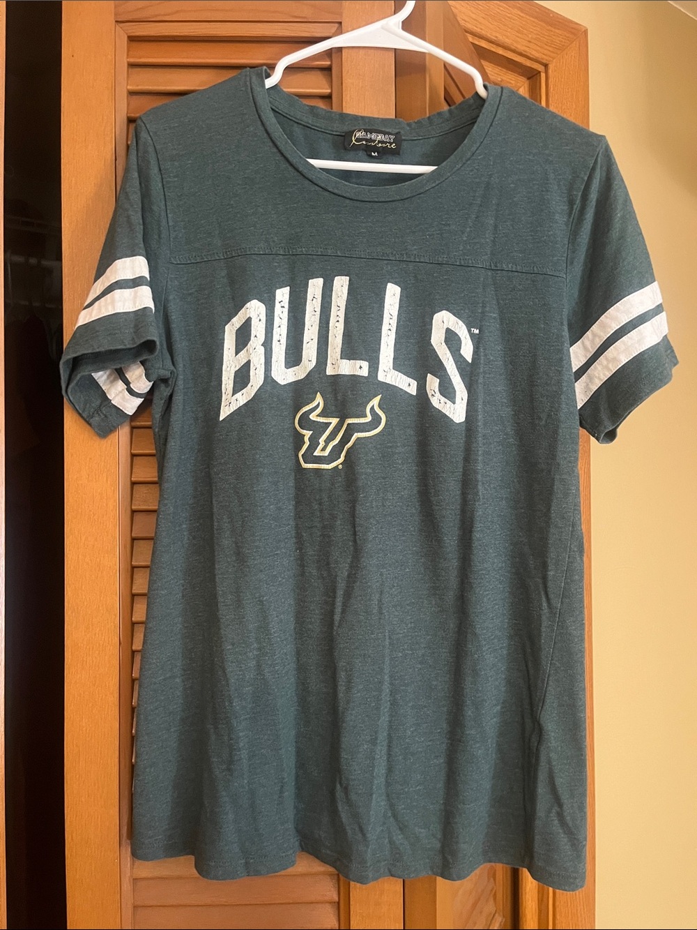 Ameda Green Bulls Short Sleeve Tee with White Stripes